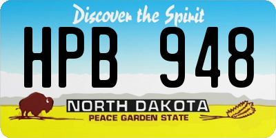 ND license plate HPB948