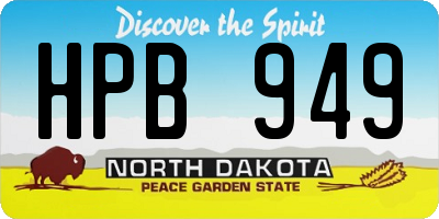 ND license plate HPB949