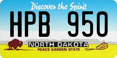 ND license plate HPB950