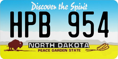 ND license plate HPB954