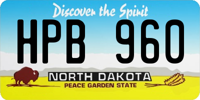 ND license plate HPB960