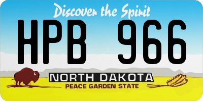 ND license plate HPB966