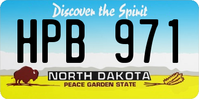ND license plate HPB971