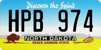 ND license plate HPB974