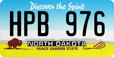 ND license plate HPB976