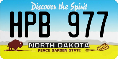ND license plate HPB977