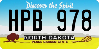ND license plate HPB978
