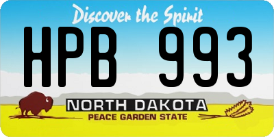 ND license plate HPB993