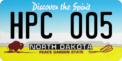 ND license plate HPC005