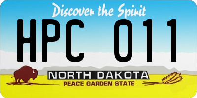 ND license plate HPC011