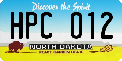 ND license plate HPC012