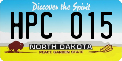 ND license plate HPC015