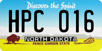 ND license plate HPC016