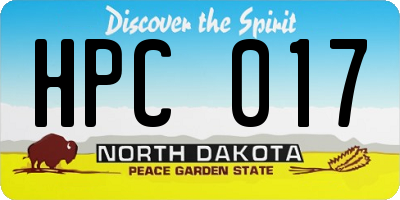 ND license plate HPC017
