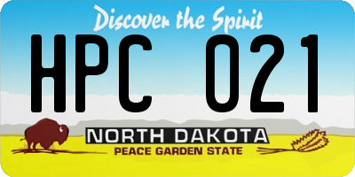 ND license plate HPC021