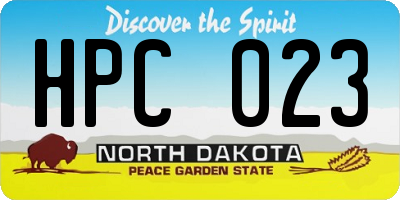 ND license plate HPC023
