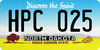ND license plate HPC025