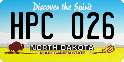 ND license plate HPC026