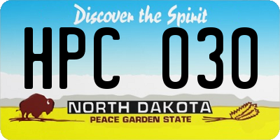 ND license plate HPC030
