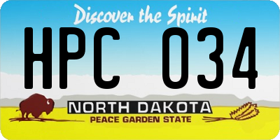 ND license plate HPC034