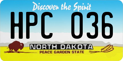 ND license plate HPC036