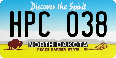 ND license plate HPC038