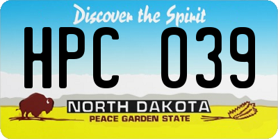 ND license plate HPC039