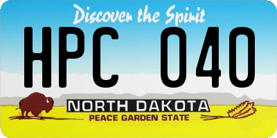 ND license plate HPC040