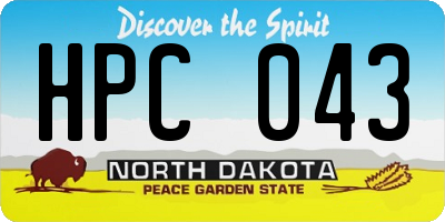 ND license plate HPC043