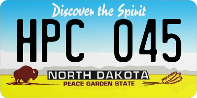 ND license plate HPC045
