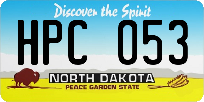 ND license plate HPC053