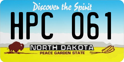 ND license plate HPC061