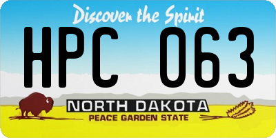 ND license plate HPC063