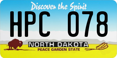 ND license plate HPC078