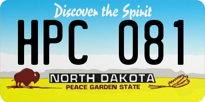 ND license plate HPC081