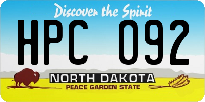 ND license plate HPC092