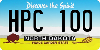 ND license plate HPC100