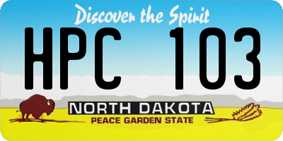 ND license plate HPC103