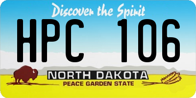 ND license plate HPC106