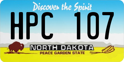 ND license plate HPC107