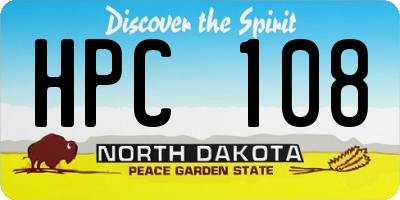 ND license plate HPC108