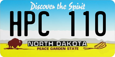 ND license plate HPC110