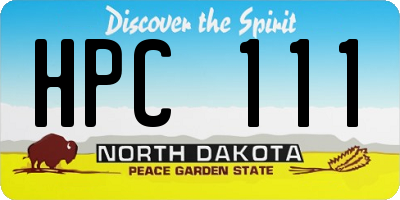 ND license plate HPC111