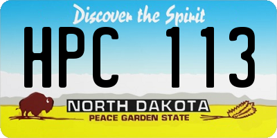 ND license plate HPC113