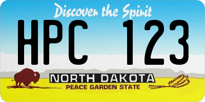 ND license plate HPC123