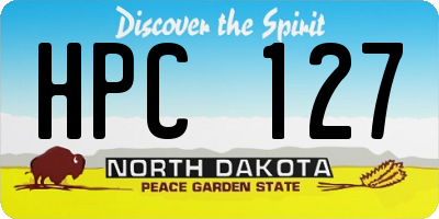 ND license plate HPC127