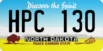 ND license plate HPC130