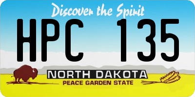 ND license plate HPC135