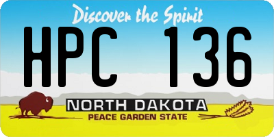 ND license plate HPC136
