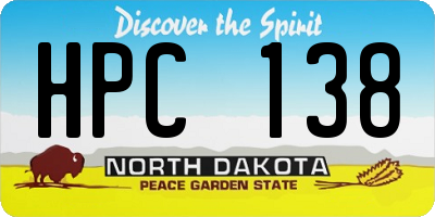ND license plate HPC138